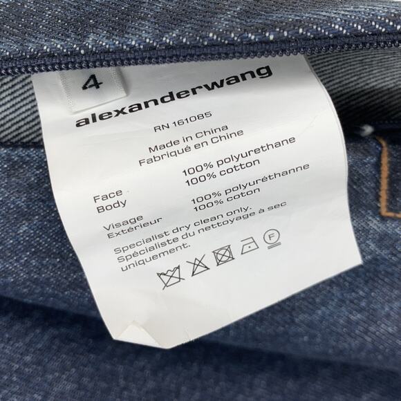 Alexander Wang Crystal Embellished Waxed Denim Strapless Jumpsuit - Picture 14 of 16